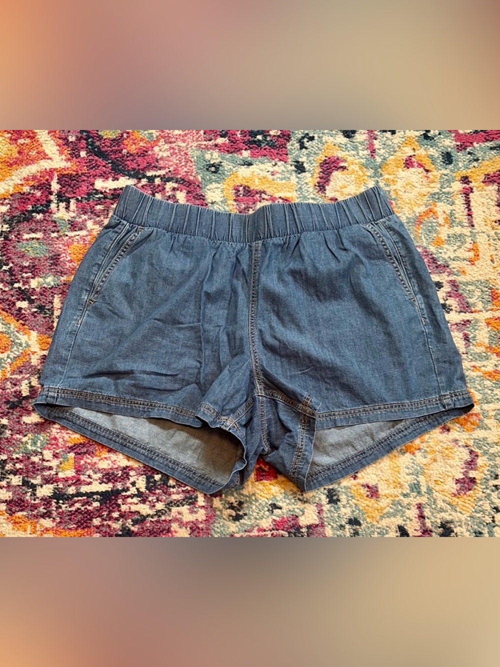 Torrid Blue Elastic-Waist Denim Shorts - Size 1